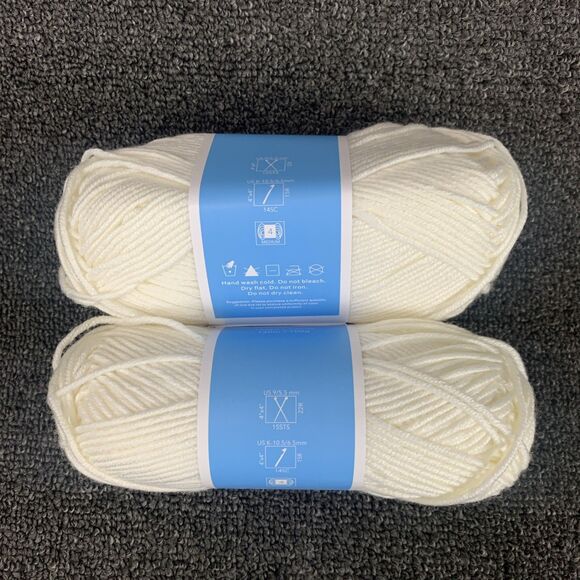 Lot Of 2 Draper James Cozy Wool, Magnolia White Merino Wool And Acrylic Yarn New - Picture 3 of 5